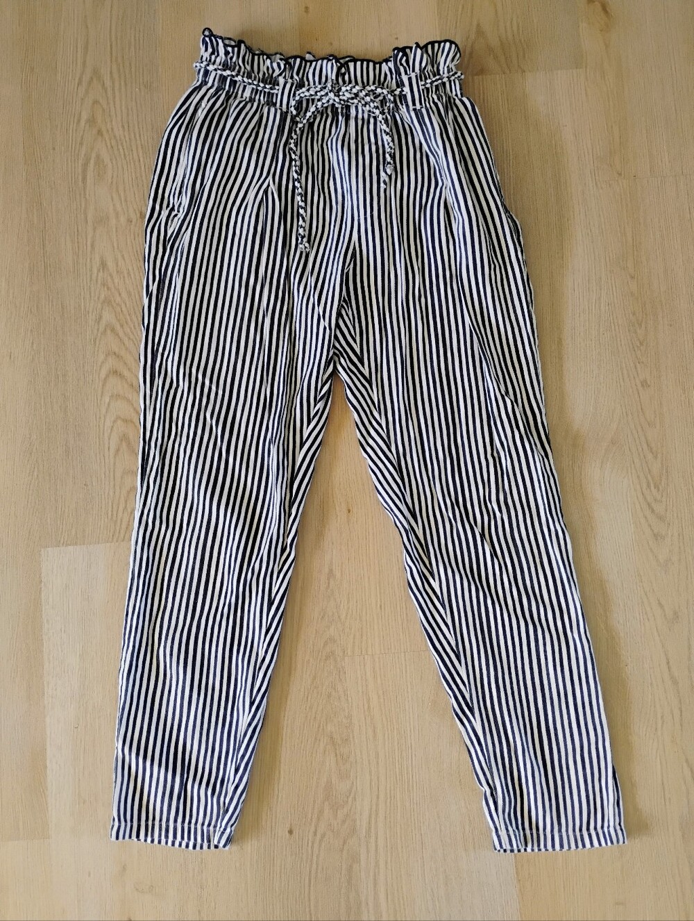 Billabong Black and White Striped Waistband Pants